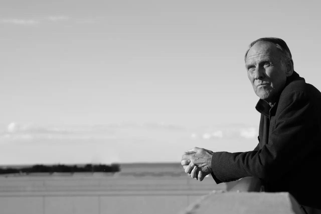 Karsten Riedel looking out over the lake from the Beaches boardwalk