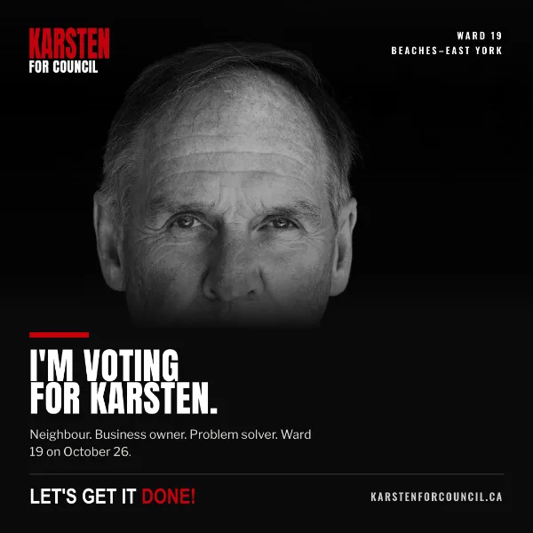 “I’m voting Karsten” graphic